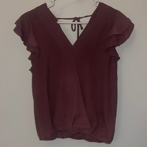 Purple v neck blouse